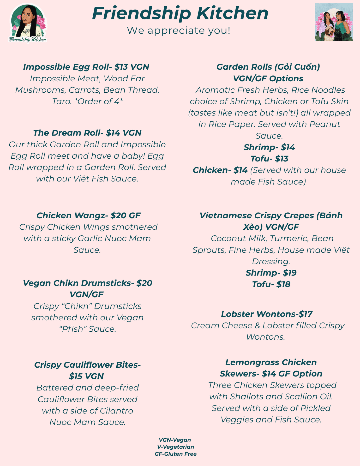 NE Glisan printed menu, page 3