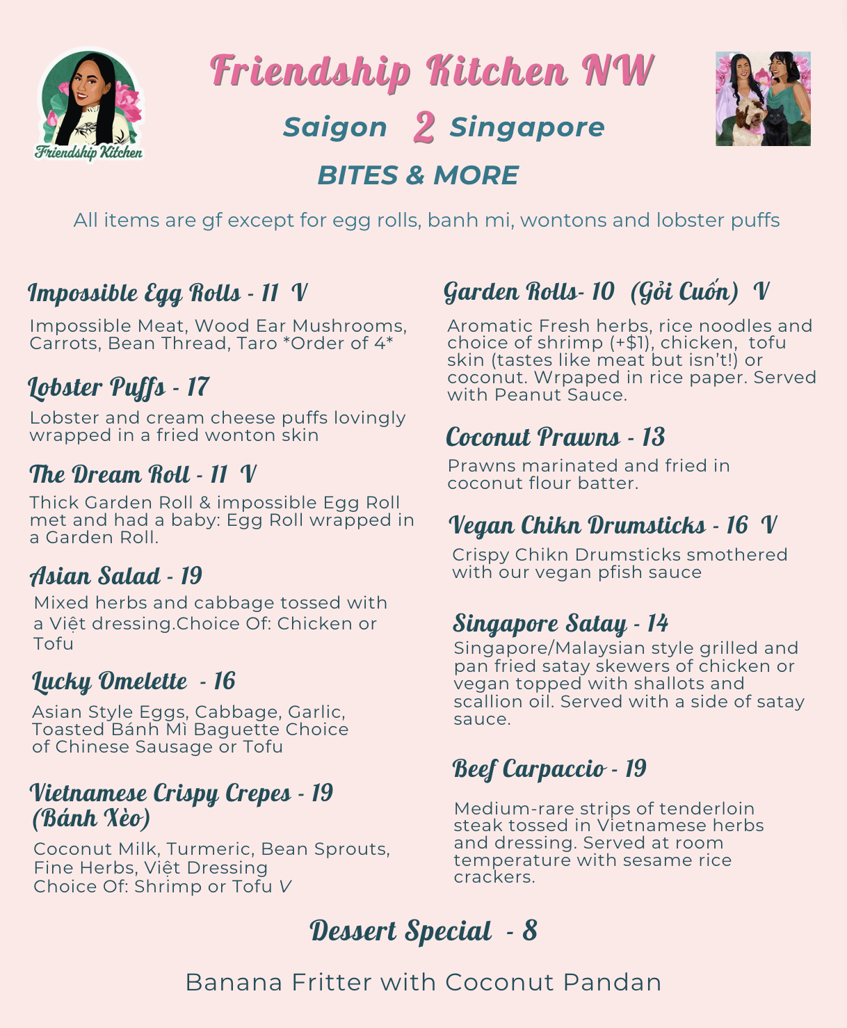 NW Thurman printed menu, page 1